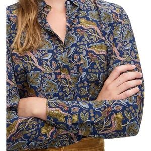 J Crew Botanical Cheetah Silk Shirt